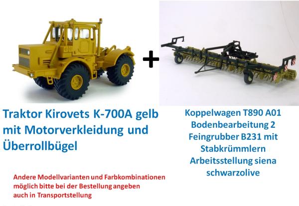 Set K-700A + Koppelwagen T890-A01 2-Feingrubber B231
